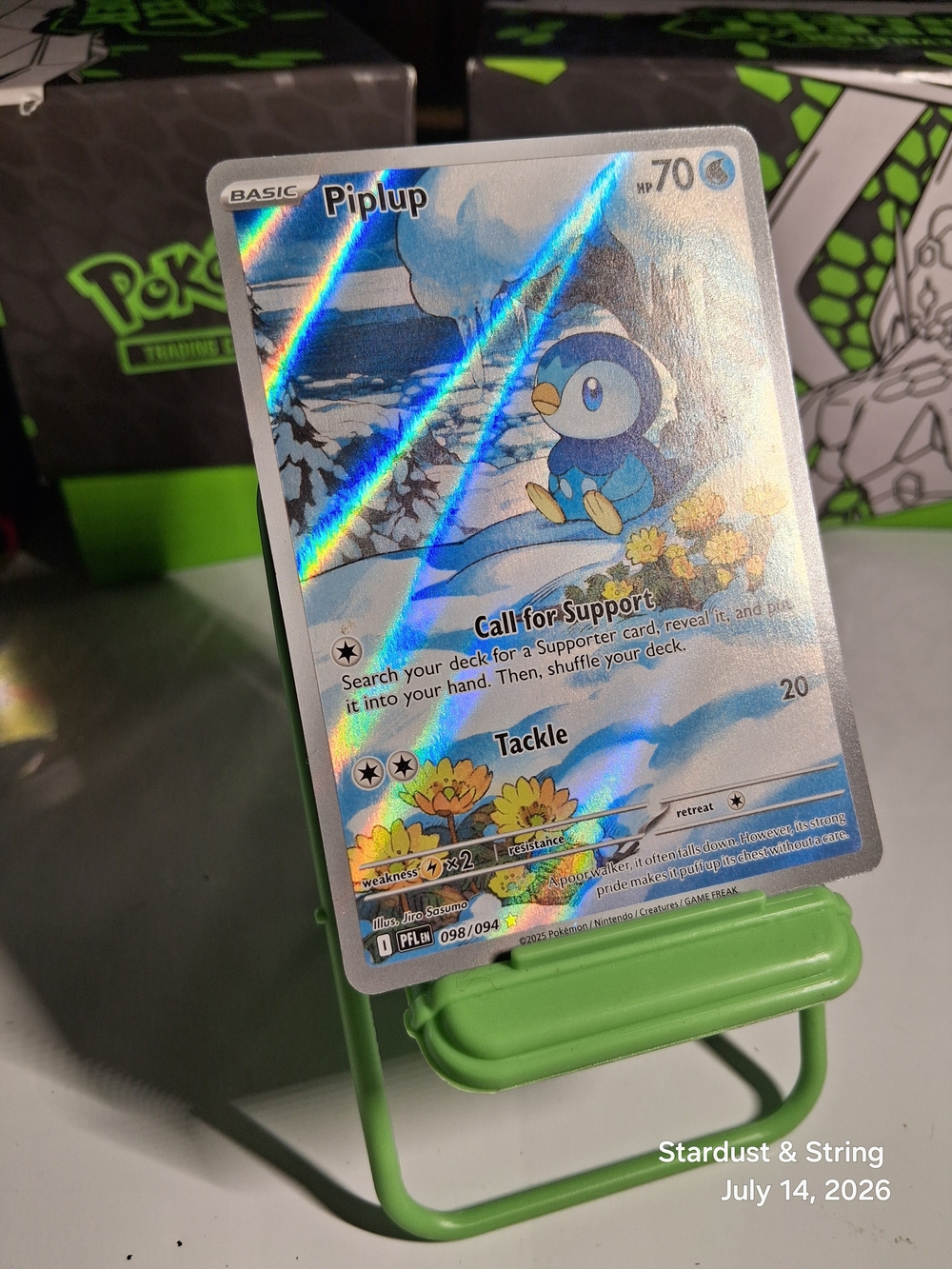 Pokemon Piplup 098/094 Phantasmal Flames Illustration Rare Moderately Played